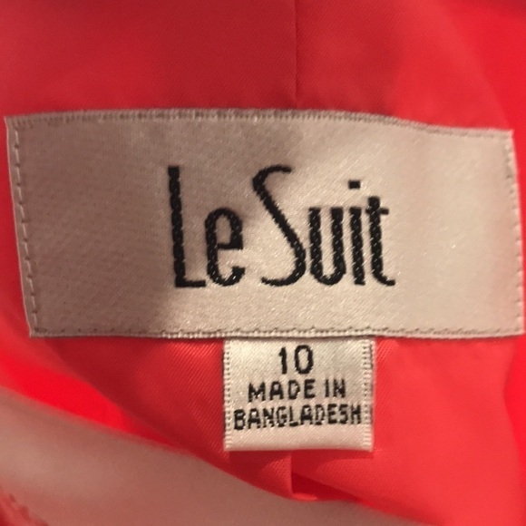 Nwt Le Suit tropical blooms papaya white blazer jacket size 10 - Picture 10 of 11